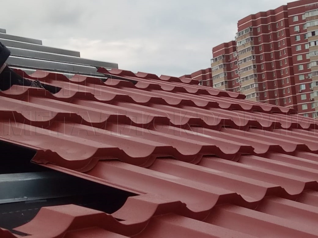 Металлочерепица Геркулес 8004 терракотовый Стальной Бархат от Центра Металлокровли в Барнауле